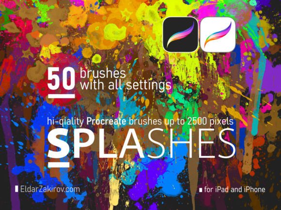 50 Hi-Res SPLASHES Brushes for PROCREATE
