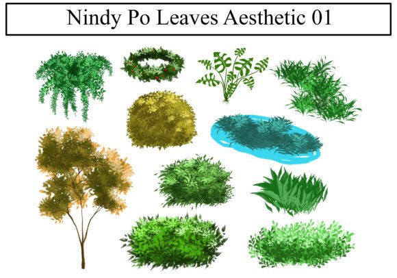 Accelerating Digital Nature Design with Photoshop Brushes - Leaves Aesthetic 01