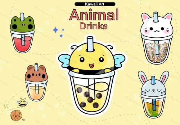 Kawaii Animal Drinks Brushes: A Playful Typography Guide
