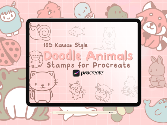 Kawaii Animals Procreate Stamps Brushes Guide