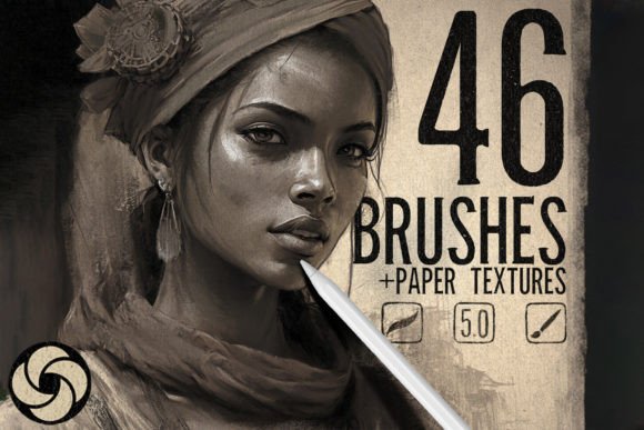 Mastering Digital Portraiture with 46 Specialized Procreate Brushes