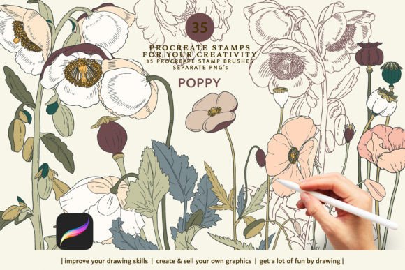 Poppy Stamps Procreate Brushes Guide